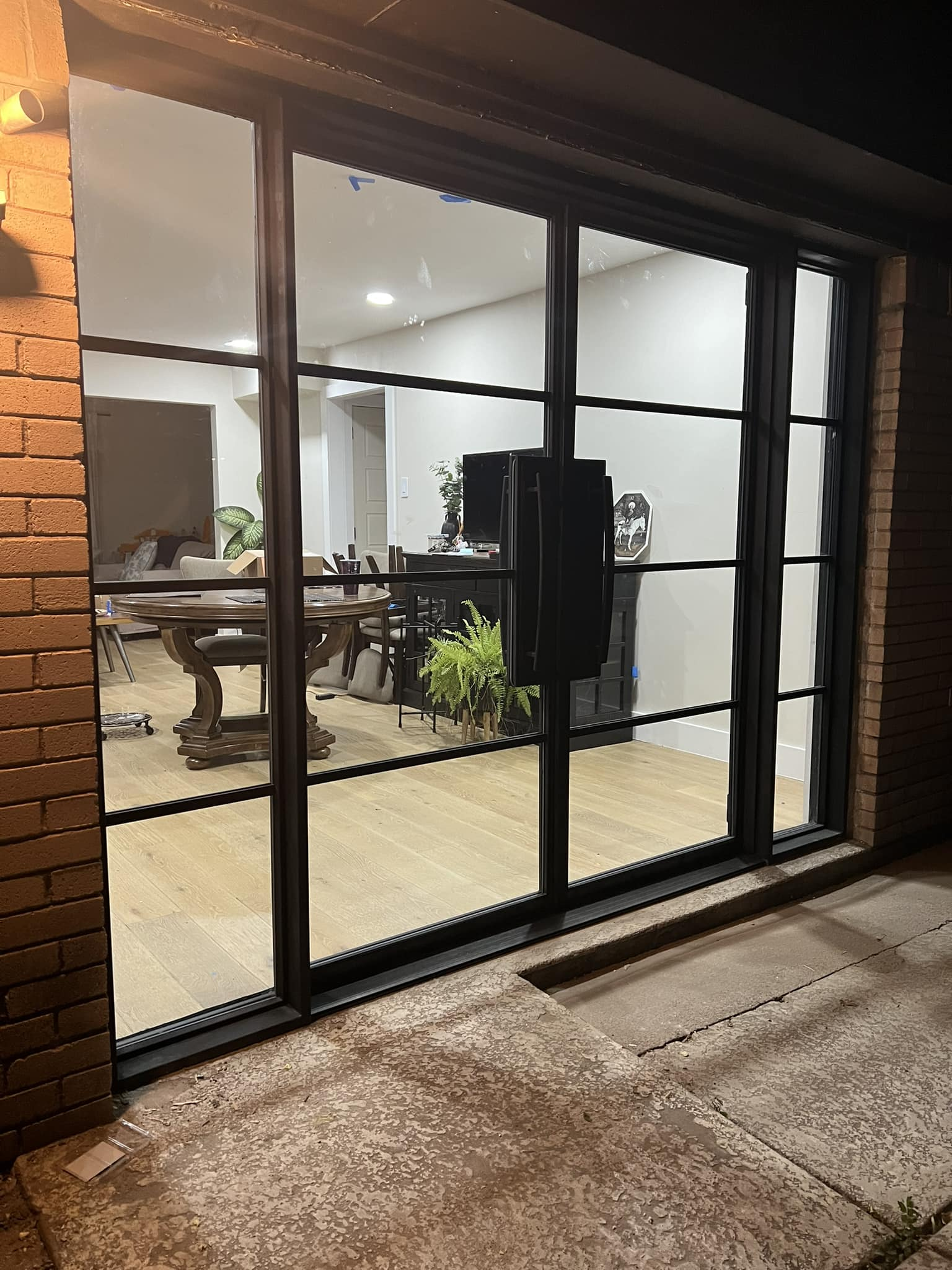 Custom steel-framed glass doors