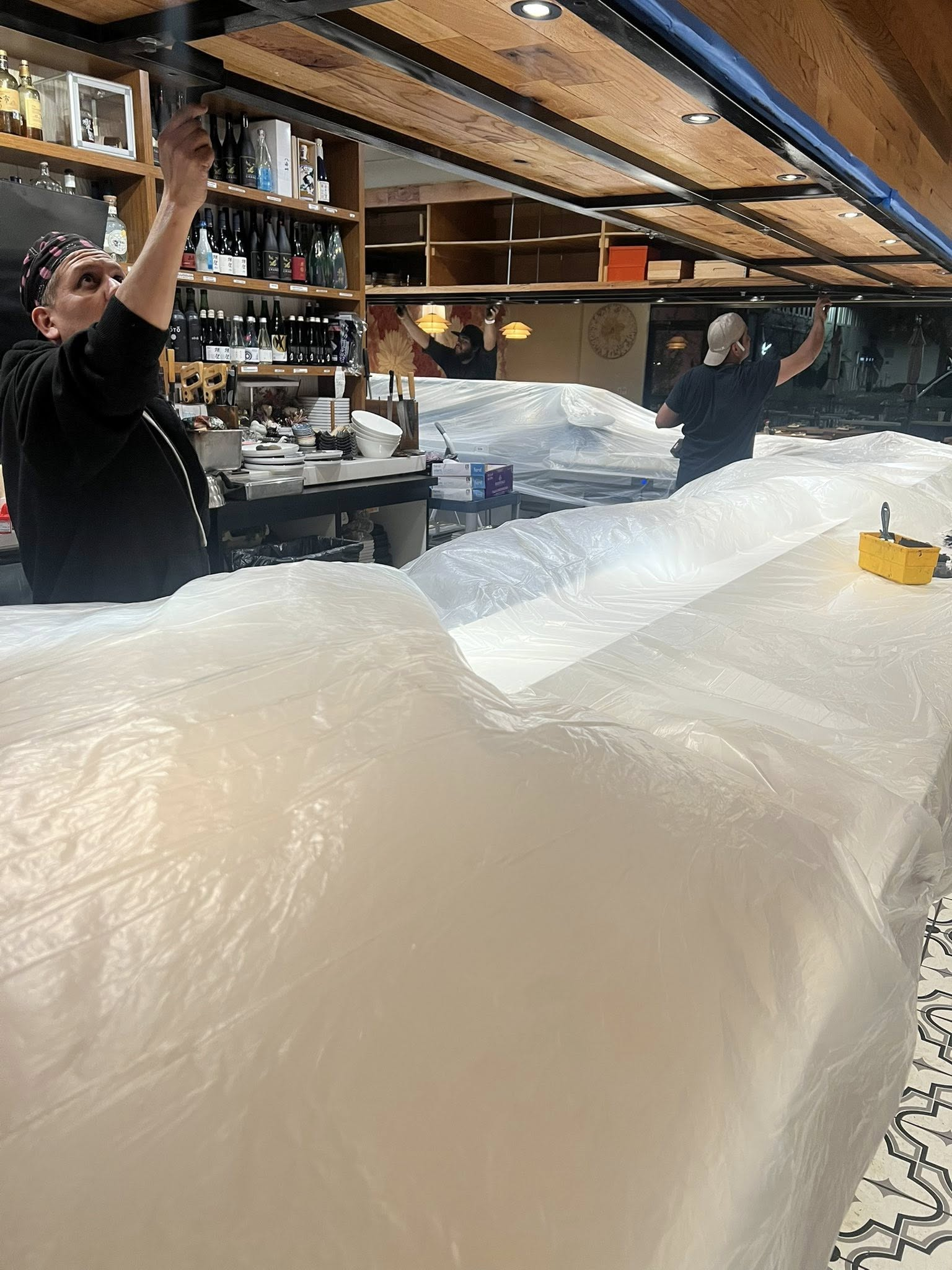 Commercial kitchen structural steel installation